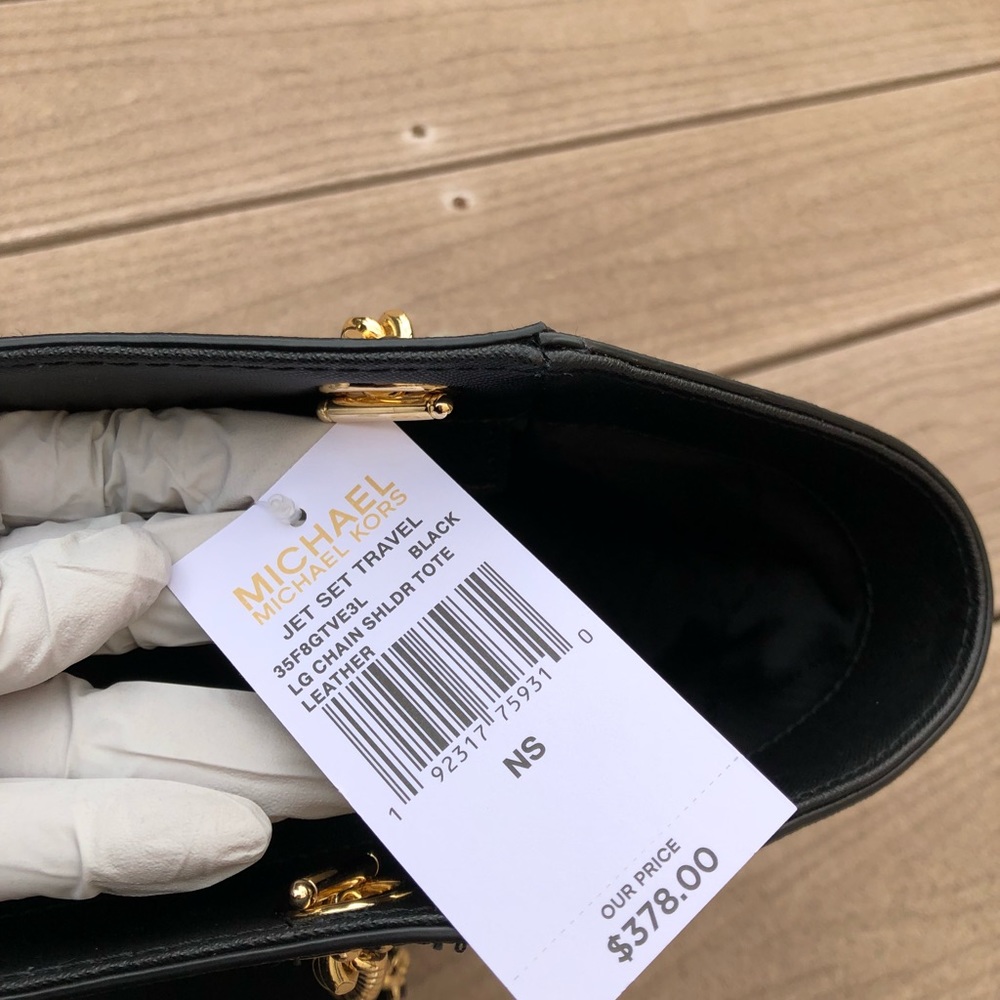 NWT Michael kors jet set chain handbag+wallet+pom - Picture 5 of 8